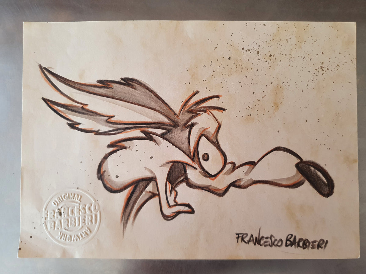 Dessin original de Coyote, du cartoon Beep Beep et Coyote.