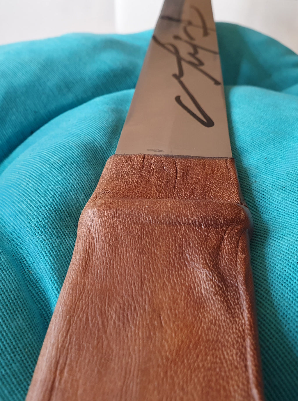 Machette Braveheart signée par Mel Gibson. Certificat d'authenticité avec photo