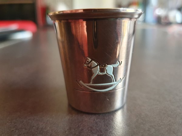 Gobelet Hermès Paris avec cheval laqué