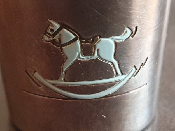 Gobelet Hermès Paris avec cheval laqué