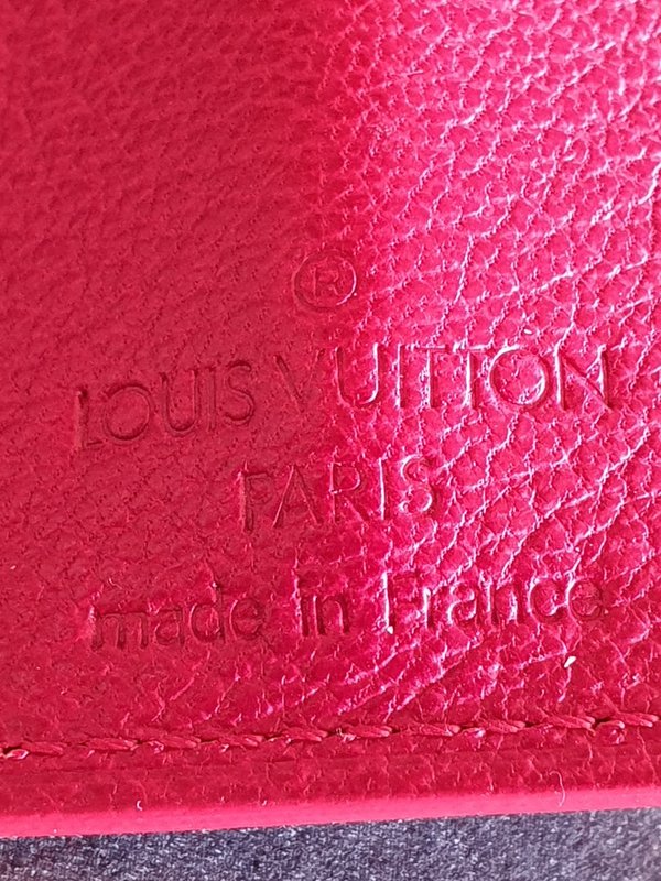 Stylo roller Louis Vuitton Doc cuir rouge et son étui
