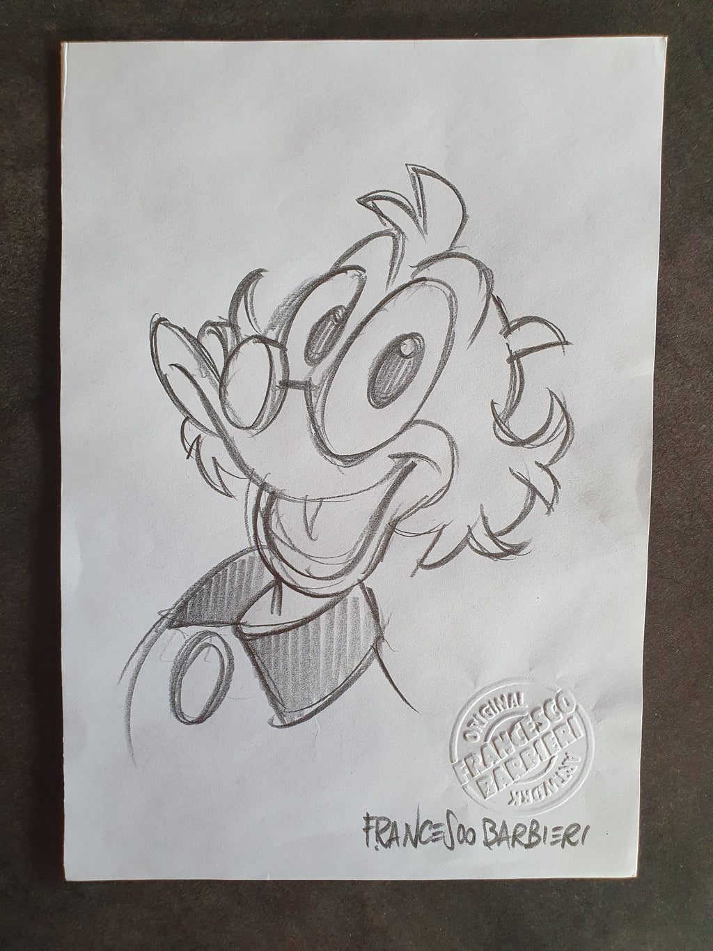 Dessin original Donald (N&B) par Francesco Barbieri