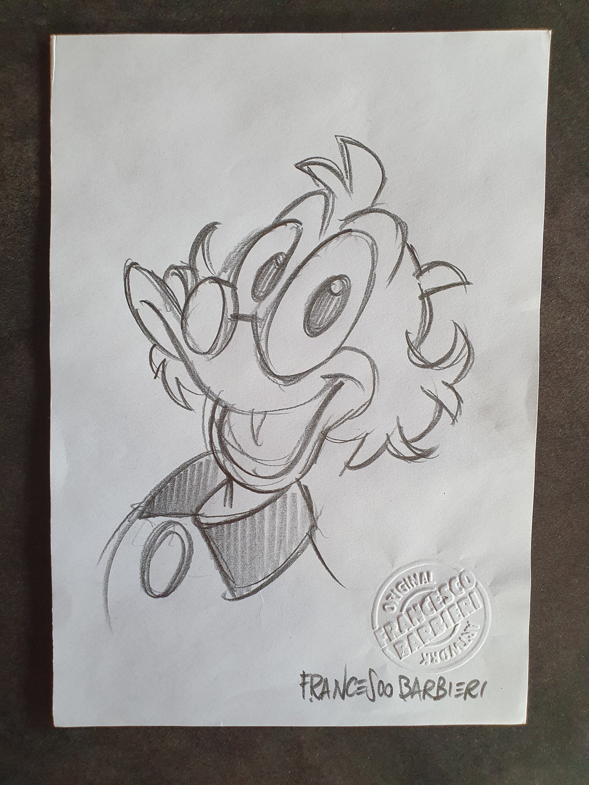 Dessin original Donald (N&B) par Francesco Barbieri