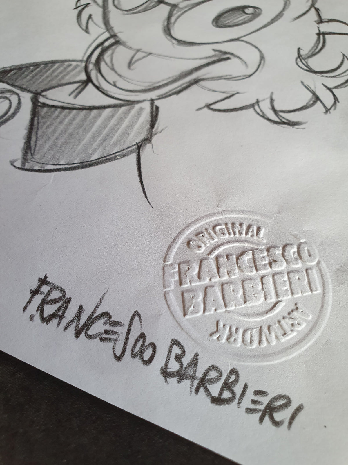 Dessin original Donald (N&B) par Francesco Barbieri