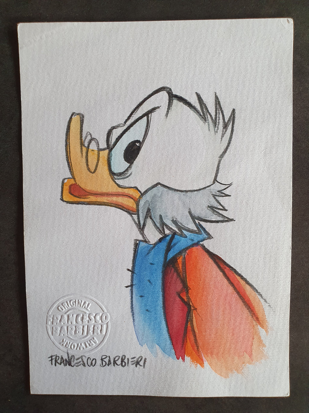 Dessin original Oncle Picsou par Francesco Barbieri