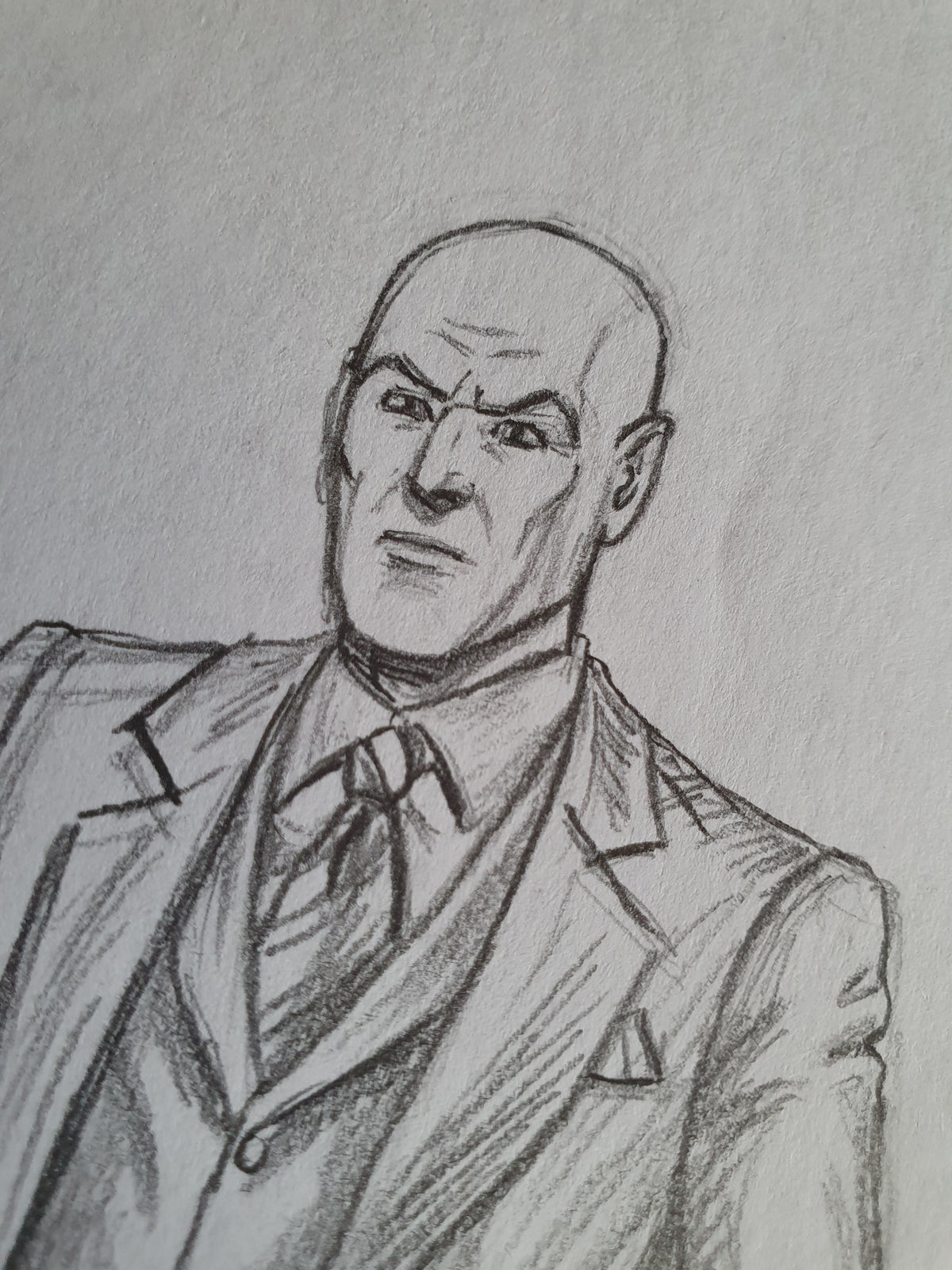 Dessin original représentant le Professeur X (Xavier) des X-Men Marvel