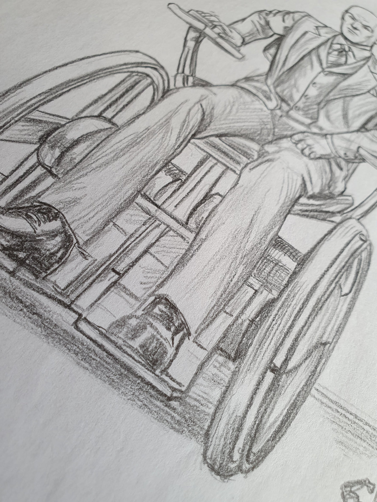Dessin original représentant le Professeur X (Xavier) des X-Men Marvel