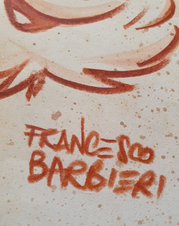 Le Grand Schtroumpf . Dessin original.