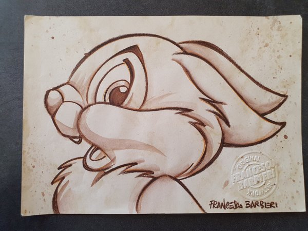 Panpan, Bambi, Disney. Dessin original.