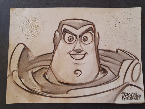 Buzz l'éclair, Toy Story. Dessin original.