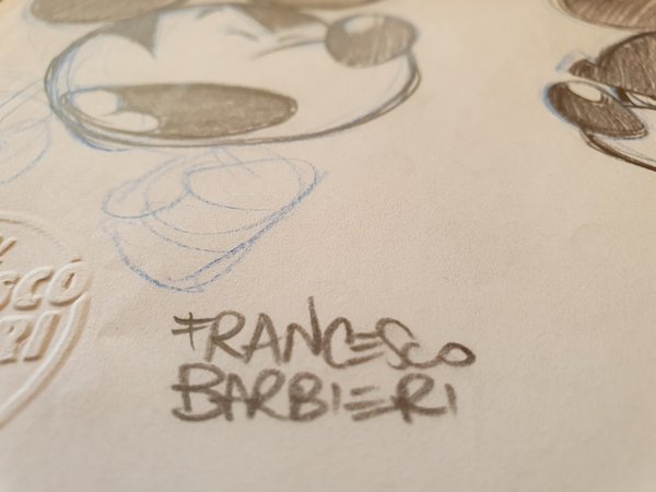 Mickey Mouse sketch, Disney. Dessin original.