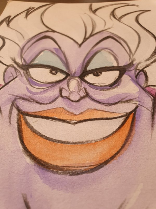 Ursula, La petite sirène, dessin original par Francesco Barbieri