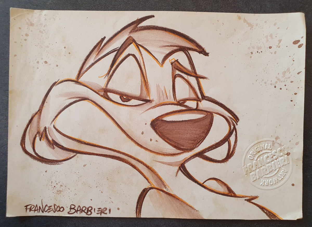 Timon (Le Roi Lion) dessin original de Francesco Barbieri