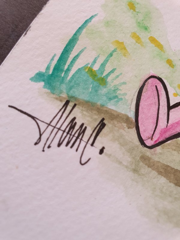 Porcinet aquarelle dessin original par Alan Coniconde