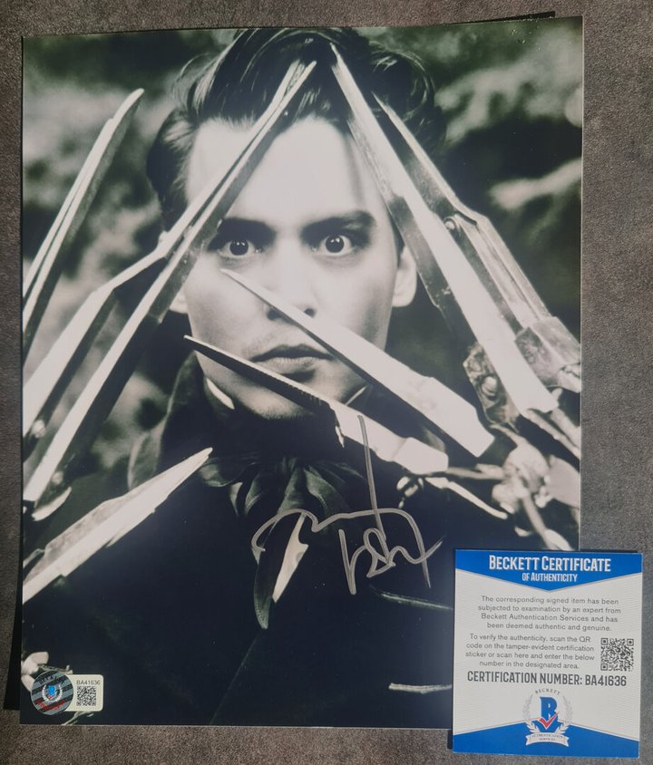 Johnny Depp - Edward aux mains d'argent - autographe Beckett