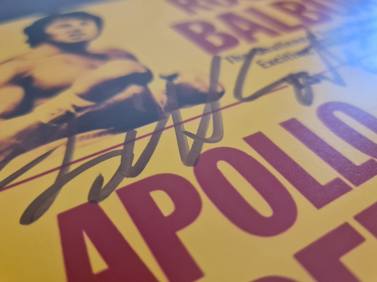 Autographe du compositeur Bill Conti sur affiche du film Rocky 2. Beckett