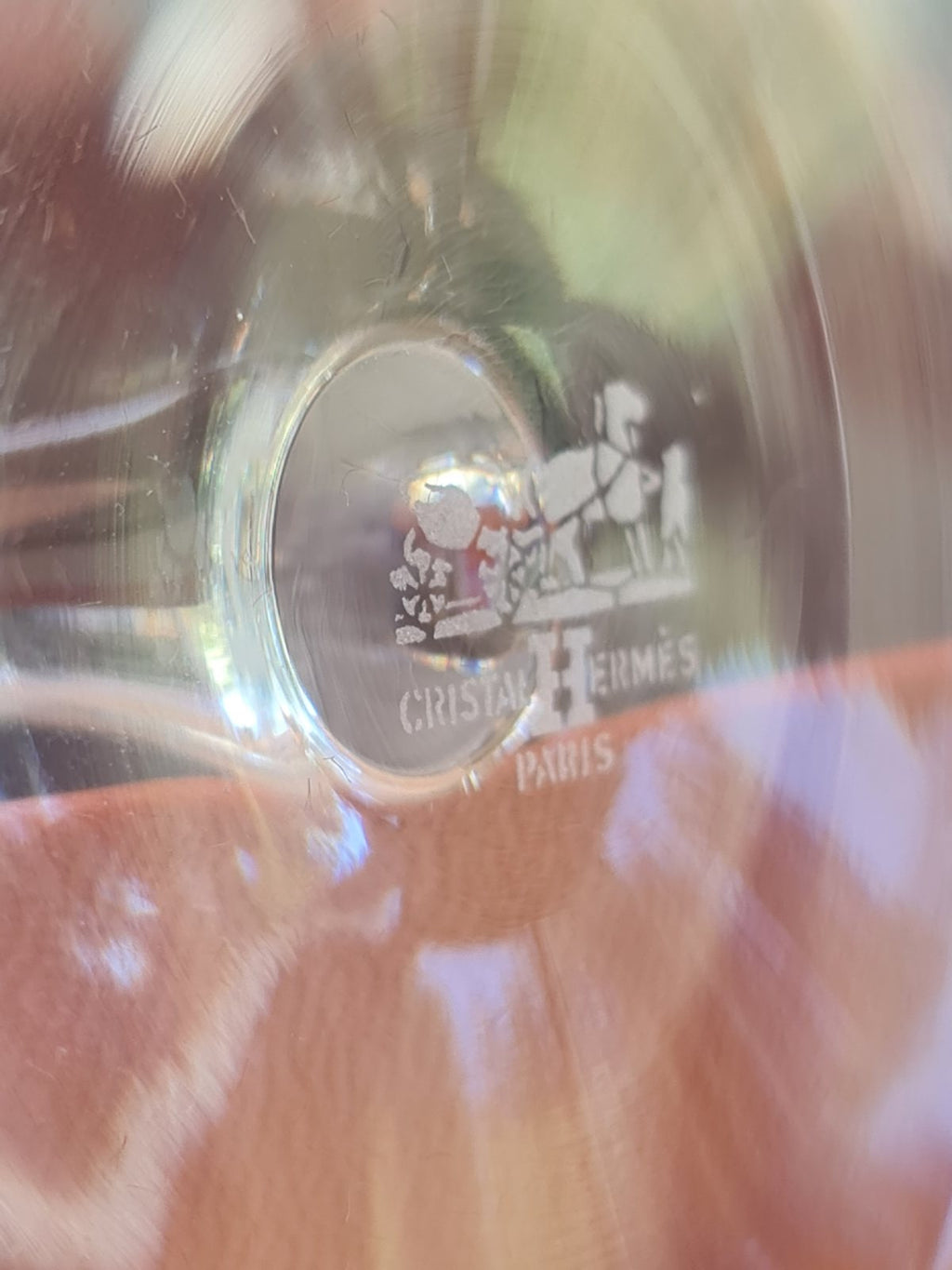 Deux verres à vin en cristal Hermès modèle Fanfare