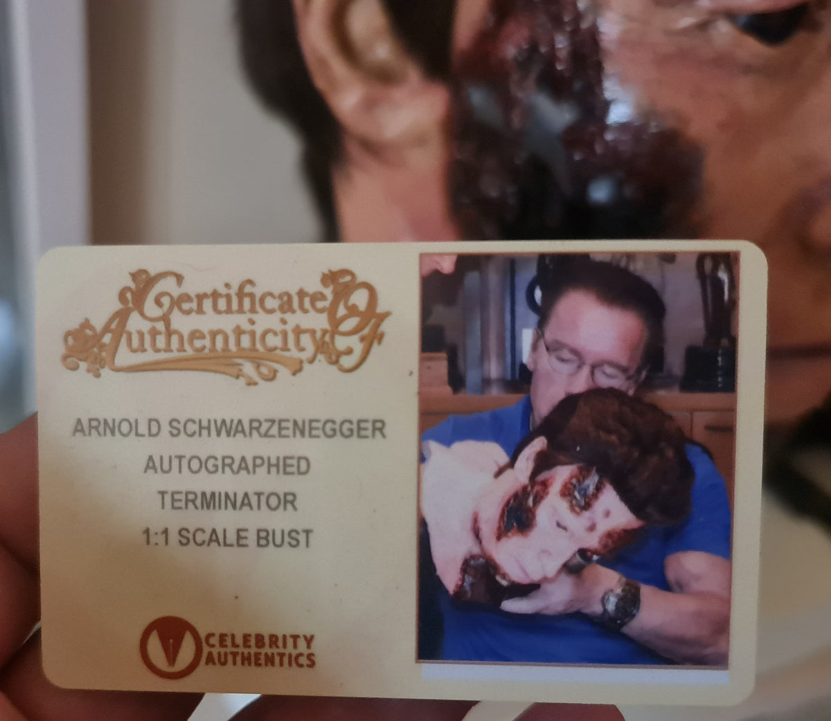 Pièce unique Buste Terminator signé par Arnold Schwarzenegger