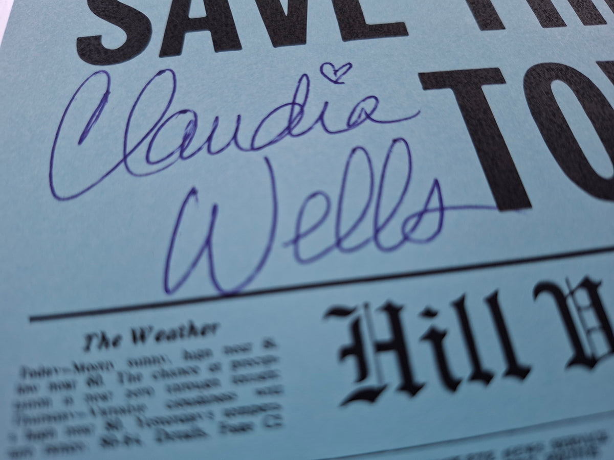 Flyer Retour vers le Futur signé par Claudia Wells. Beckett