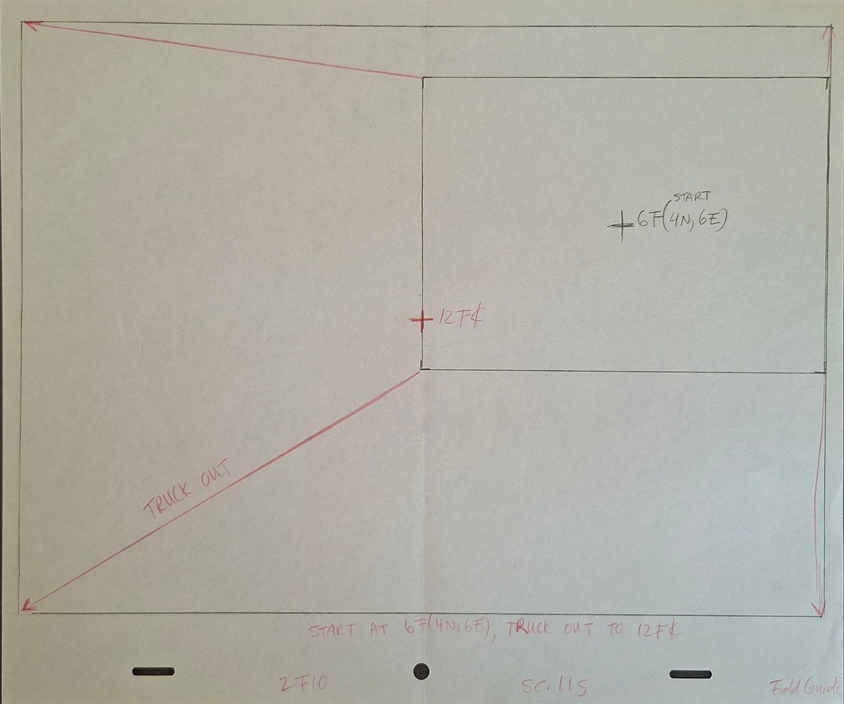 Lieux et situations diverses. Lot de 3 croquis originaux Les Simpson utilisés pour la production 45