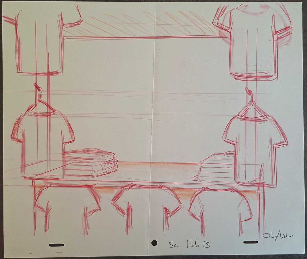 Lieux et situations diverses. Lot de 4 croquis originaux Les Simpson utilisés pour la production 44