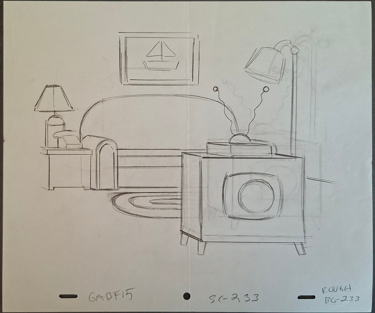 Le canapé Simpson ! Croquis original Les Simpson utilisé pour la production du dessin animé 4