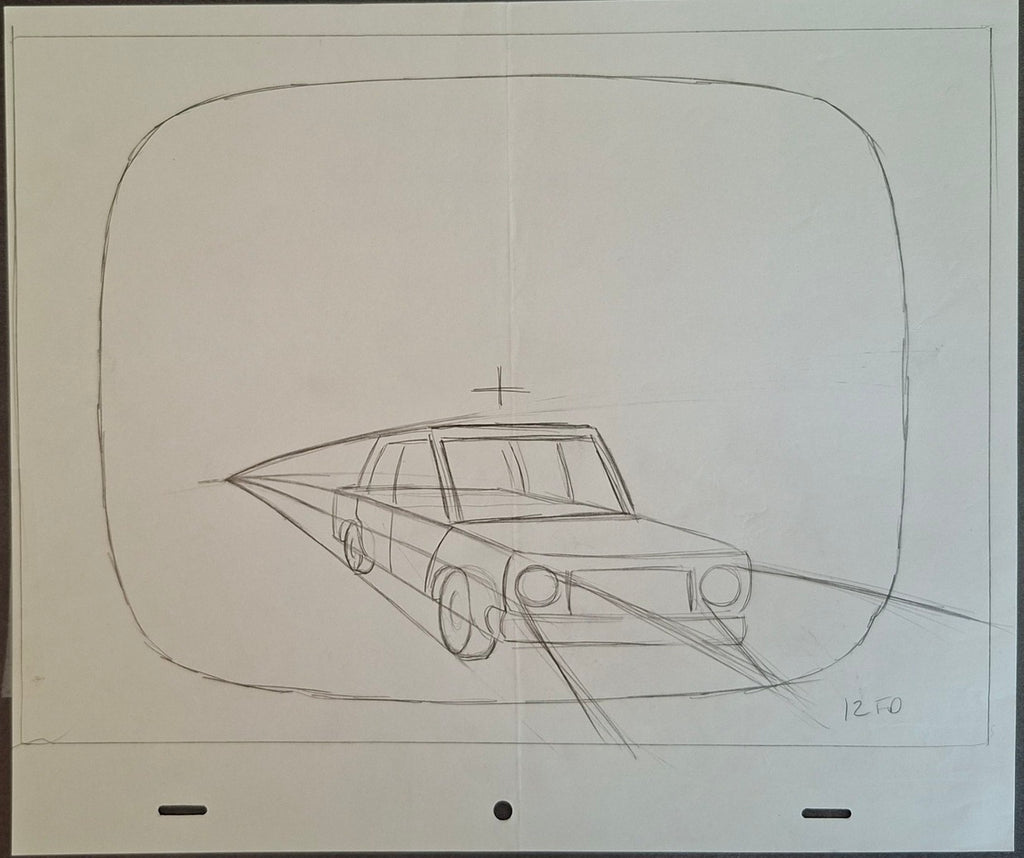 Lieux et situations diverses. Lot de 3 croquis originaux Les Simpson utilisés pour la production 43