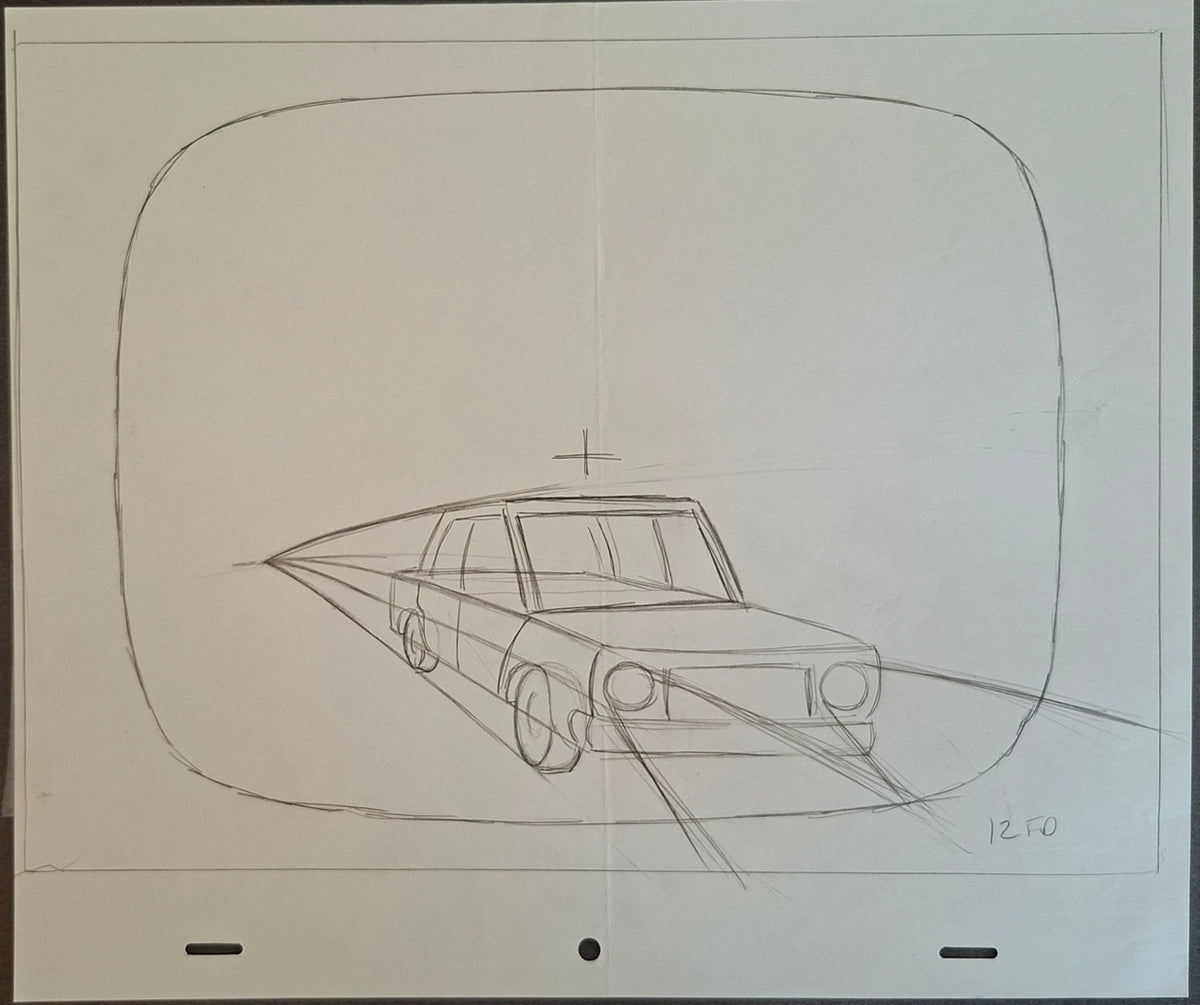 Lieux et situations diverses. Lot de 3 croquis originaux Les Simpson utilisés pour la production 43