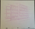Lieux et situations diverses. Lot de 4 croquis originaux Les Simpson utilisés pour la production 44