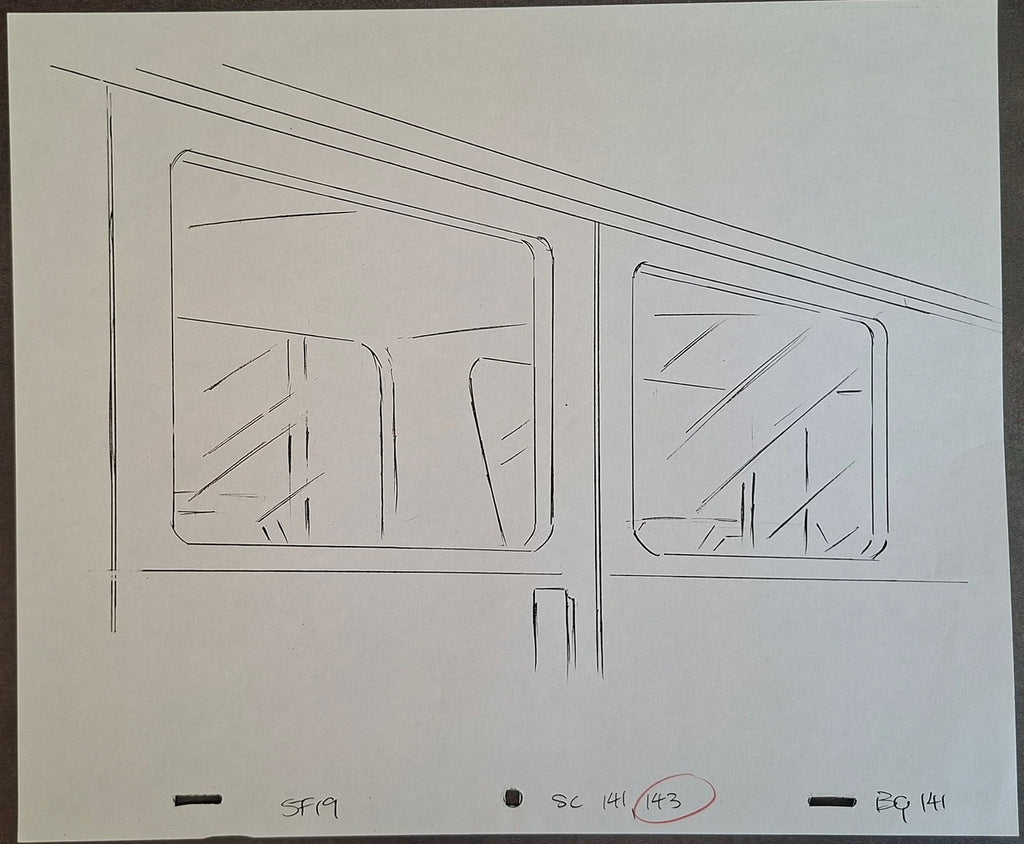 Lieux et situations diverses. Lot de 3 croquis originaux Les Simpson utilisés pour la production 42