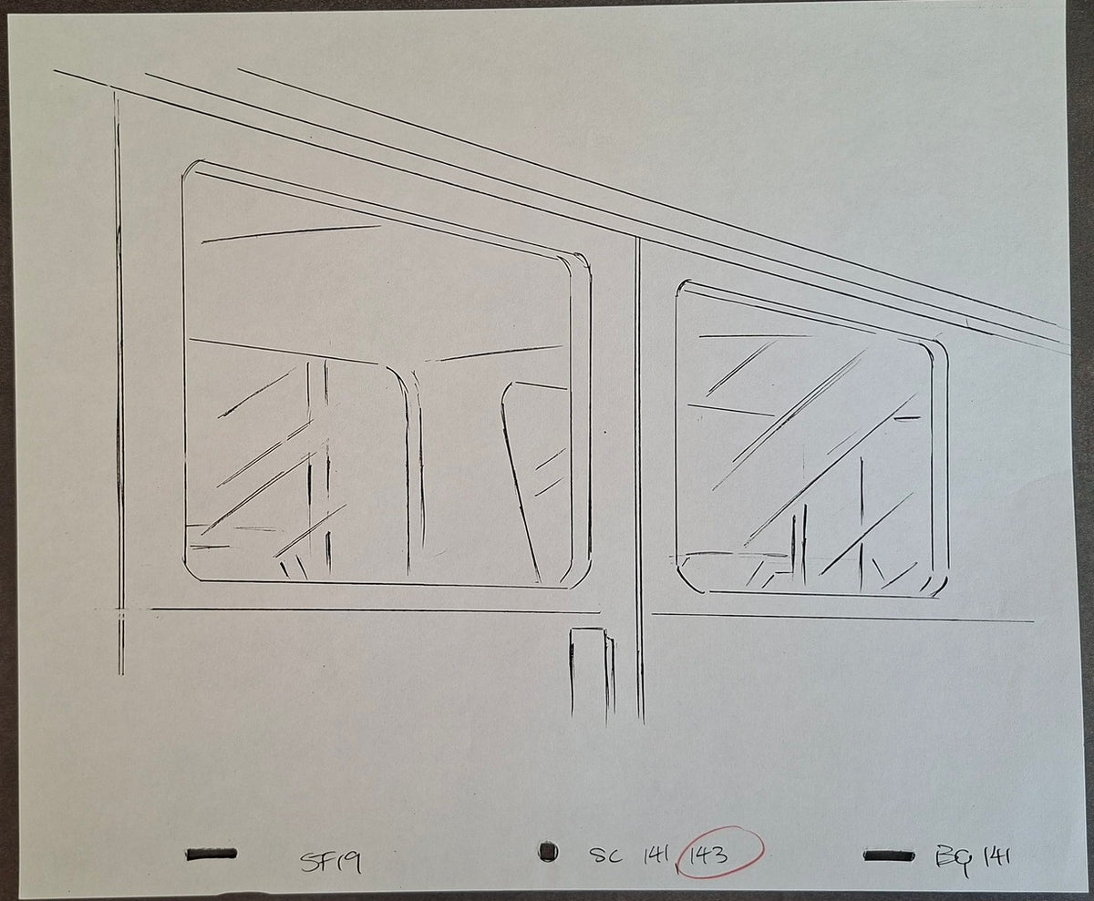 Lieux et situations diverses. Lot de 3 croquis originaux Les Simpson utilisés pour la production 42