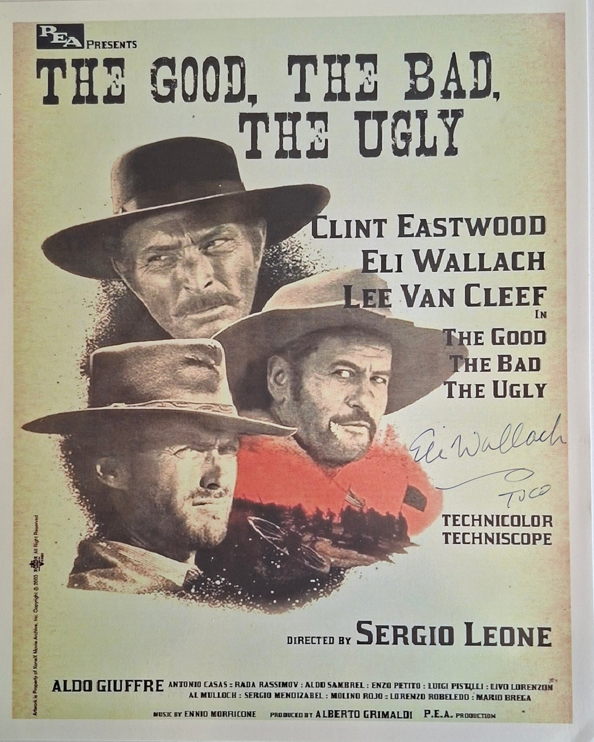 Le Bon, la Brute et le Truand photo signée par Eli Wallach