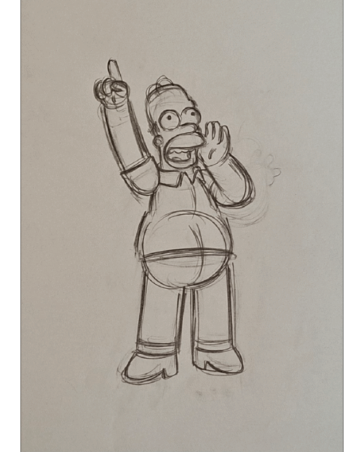Croquis original Les Simpson utilisé pour la production du dessin animé 24