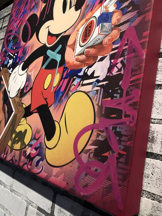 Dillon Boy Mickey Acrylique Oeuvre Originale COA acrylic canvas street art