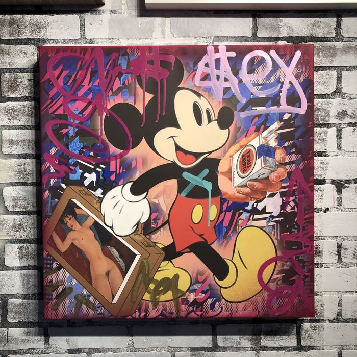 Dillon Boy Mickey Acrylique Oeuvre Originale COA acrylic canvas street art