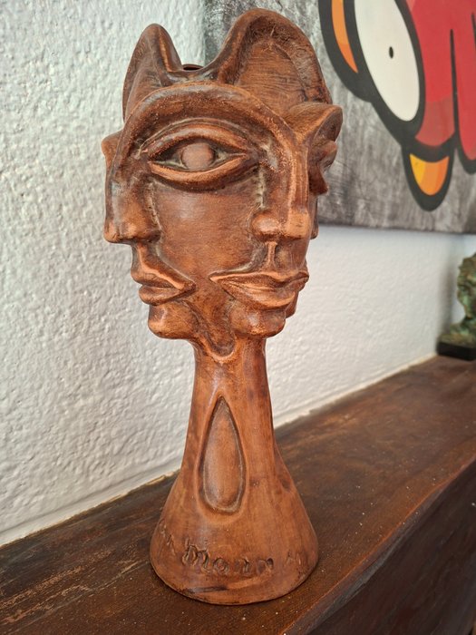 Jean Marais vase, The Four Faces, non-pierced sculpture.