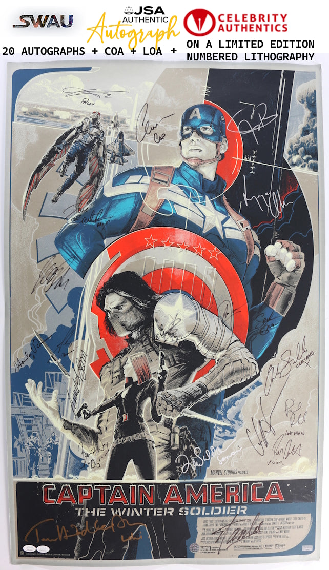 Edition limitée Captain America Winter Soldier avec 20 autographes Marvel Avengers