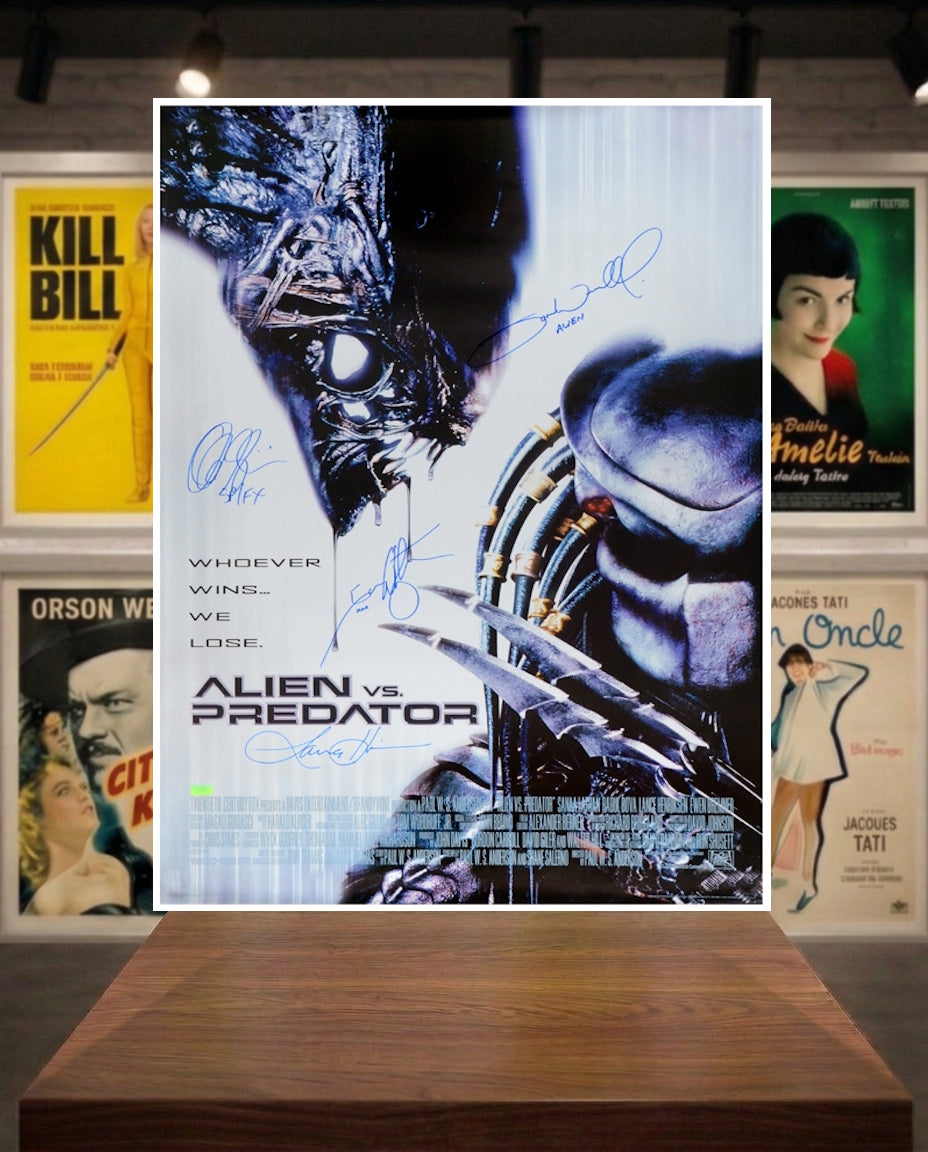 Affiche 101x68 ALIEN VS PREDATOR plusieurs autographes