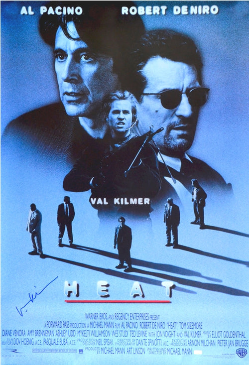 Affiche 101x68 HEAT Pacino De Niro signé Val Kilmer