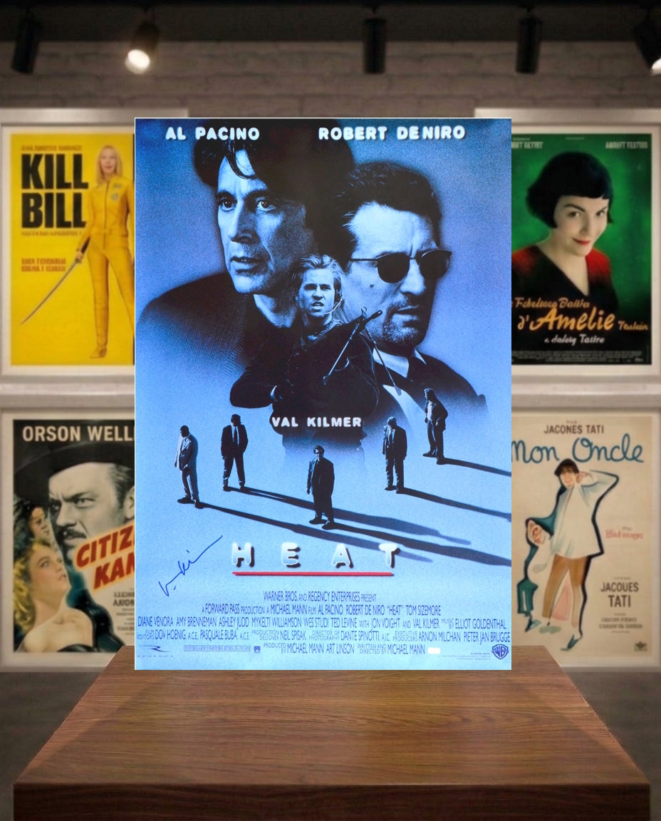 Affiche 101x68 HEAT Pacino De Niro signé Val Kilmer