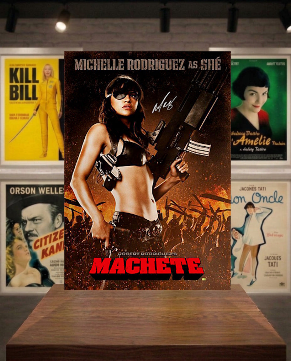 Affiche Poster 91x61 MACHETE signé Michelle Rodriguez
