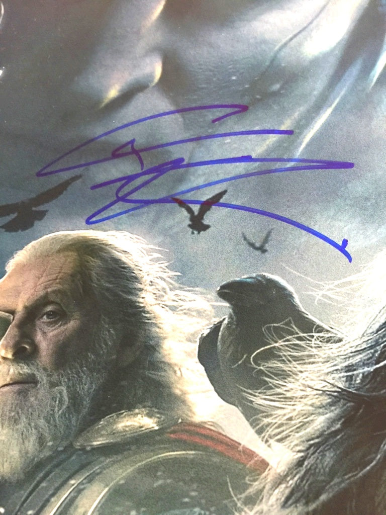 Affiche 101x68 THOR signée Hemsworth et Hiddleston Marvel Avengers