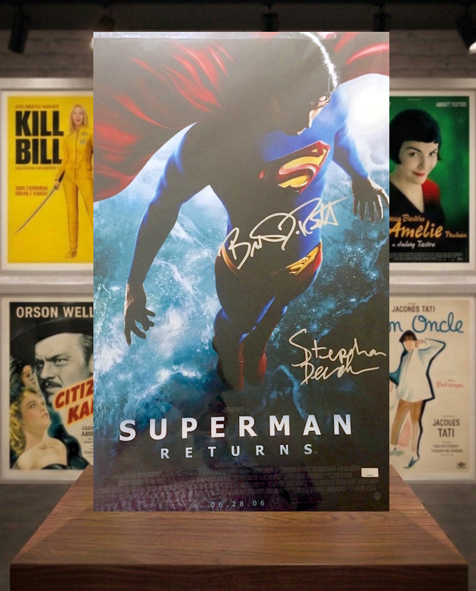 Affiche 40x60 SUPERMAN RETURNS signé Routh et Bender