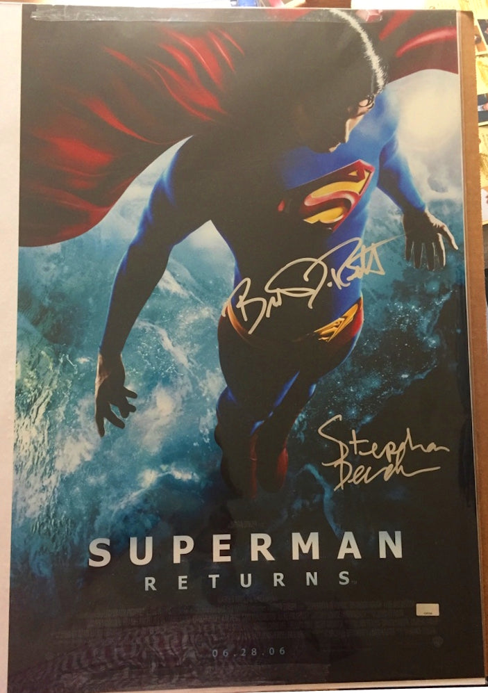 Affiche 40x60 SUPERMAN RETURNS signé Routh et Bender