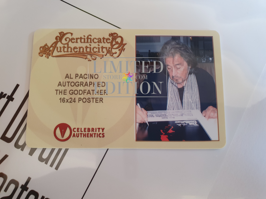Autographe Al Pacino affiche The Godfather (Le Parrain)