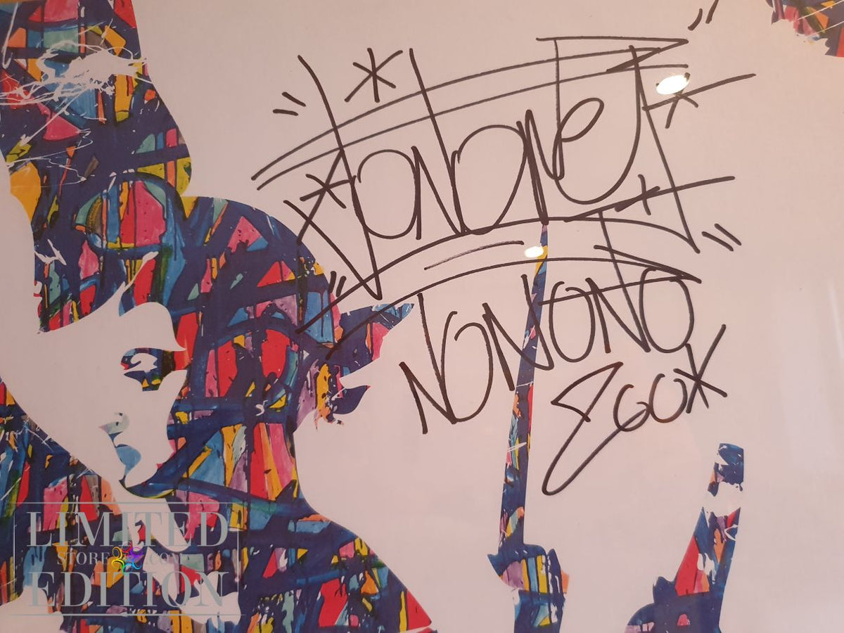 Autographe de Jonone sur son oeuvre La liberté guidant le peuple