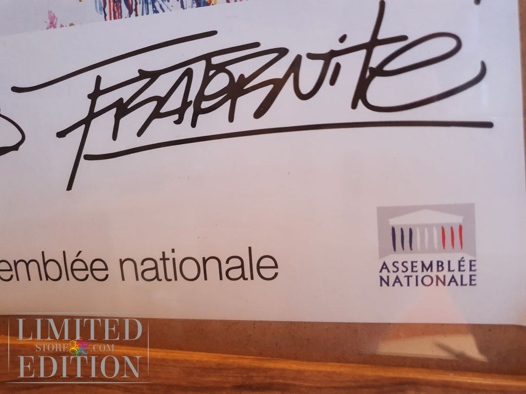 Autographe de Jonone sur son oeuvre La liberté guidant le peuple