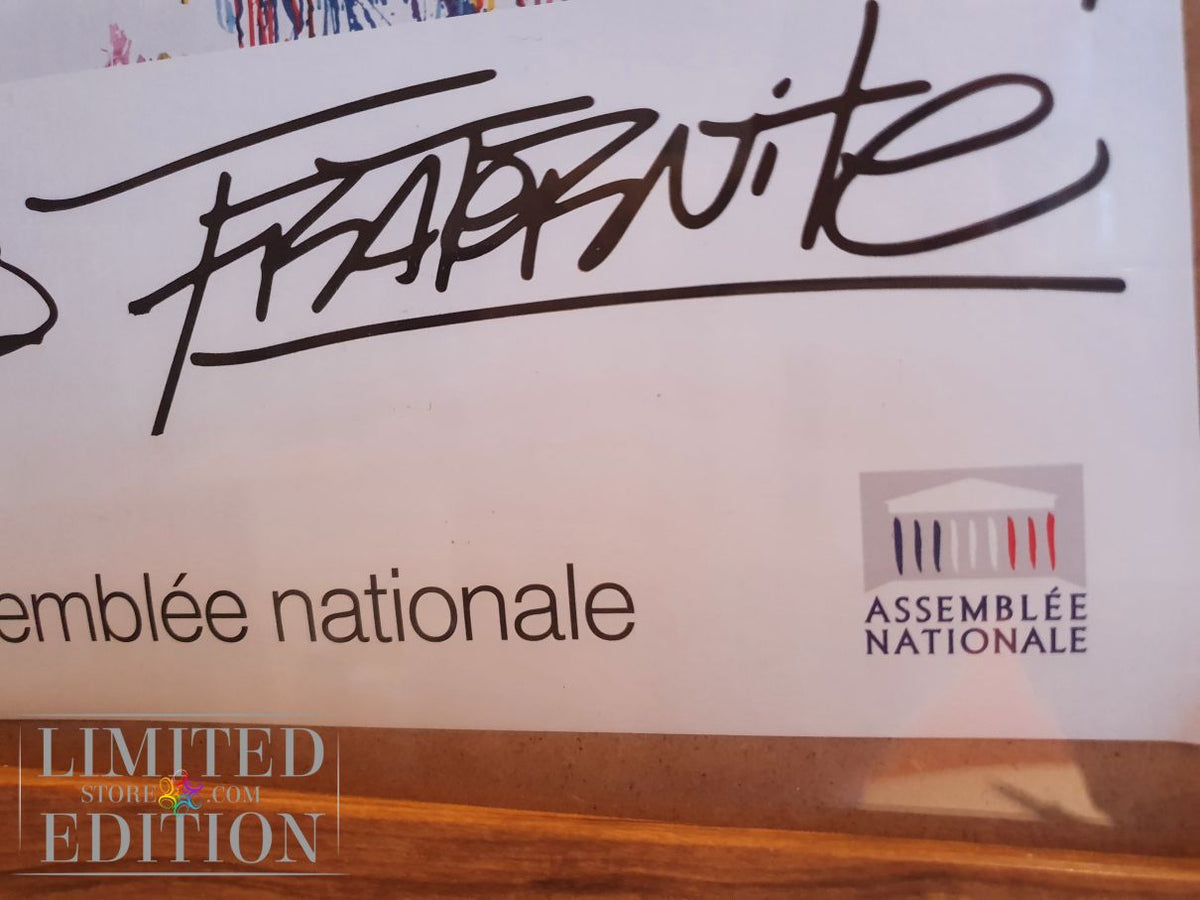 Autographe de Jonone sur son oeuvre La liberté guidant le peuple