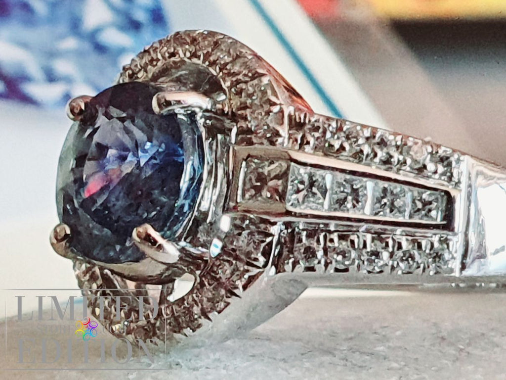Bague Saphir de Ceylan et diamants