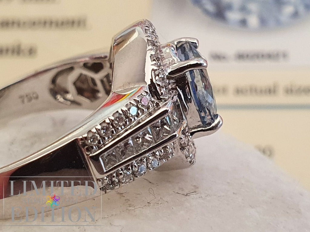 Bague Saphir de Ceylan et diamants